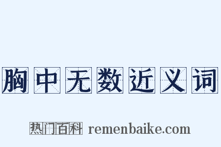 胸中无数近义词是什么意思的图片